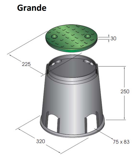 Arqueta de riego circular grande IRRITEC – Hidrocenter